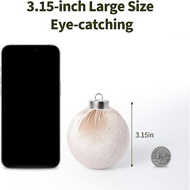 25 Pack Christmas Ball Ornaments, 3.15" (8 cm) Flocked Plastic Balls Xmas Hanging Decorations