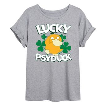 Juniors' Pokémon Lucky Psyduck Oversized Tee