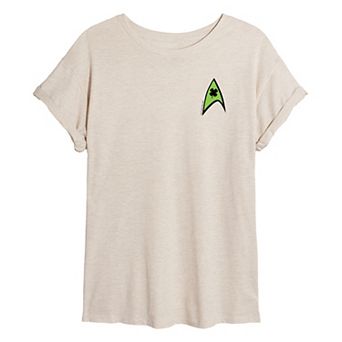 Juniors' Star Trek Starfleet Clover Logo Oversized Tee