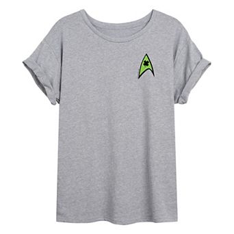 Juniors' Star Trek Starfleet Clover Logo Oversized Tee
