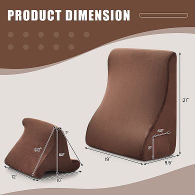 Bed Wedge Pillow with Tablet Holder Storage Pockets and Ergonomic Design