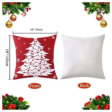 4 pcs Christmas Pillow Covers, 18 x 18 Inch Pillow Covers Set Xmas Pillow Cases