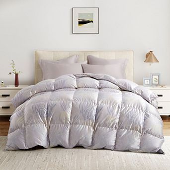 Puredown All Season Silk Covered 93% White Goose Down Comforter