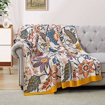 Peace Nest Throw Blanket 100% Cotton Boho