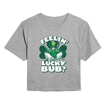 Juniors' Wolverine Feelin' Lucky Bub? Cropped Tee