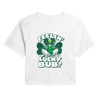 Juniors' Wolverine Feelin' Lucky Bub? Cropped Tee