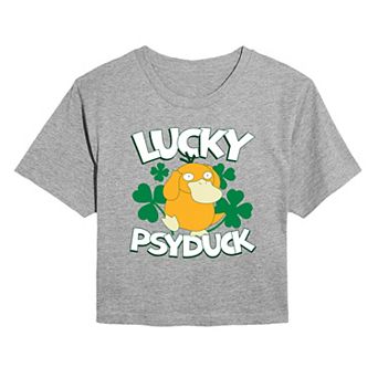 Juniors' Pokémon Lucky Psyduck Cropped Tee