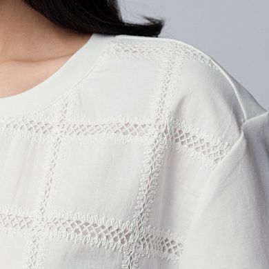 Women's Simply Vera Vera Wang Crochet Front Top