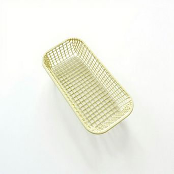 2 pc Rectangular Mesh Storage Basket Set with Open Grid Design