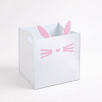 Animal Design Felt Storage Box with Cutout Handles and Foldable Structure