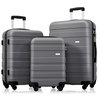 Whisen 3 pc Luggage Sets, ABS Hardside Lightweight Suitcases with 3 Different Sizes and TSA Lock