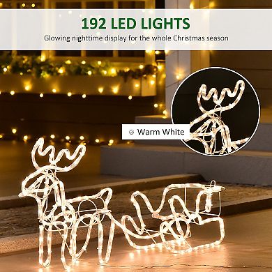 Whisen 35" Reindeer Sleigh Outdoor Christmas Standing Figure Decoration