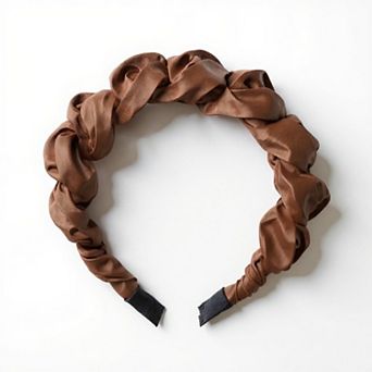 3 pc Twisted Satin Headband with Ruched Design and Padded Comfort Fit