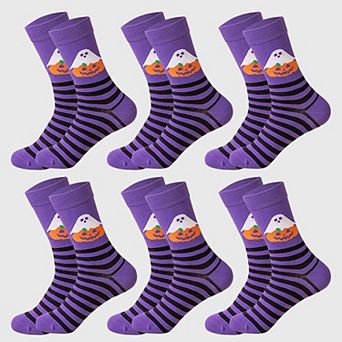 Women's 6-Pair Halloween Themed Crew Socks