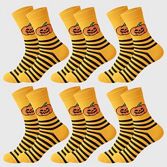 Women's 6-Pair Halloween Themed Crew Socks