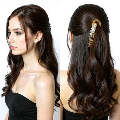 3-Piece Curved Tortoiseshell Hair Claw Clips Set with Interlocking Teeth