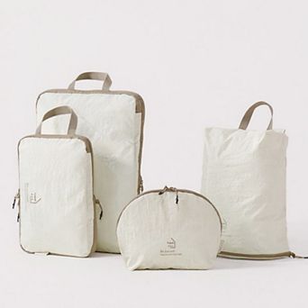 4 pc Travel Packing Cube Set with Handles and Zip Closures for Organized Luggage Storage