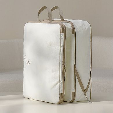 4-Piece Travel Packing Cube Set with Handles and Zip Closures for Organized Luggage Storage