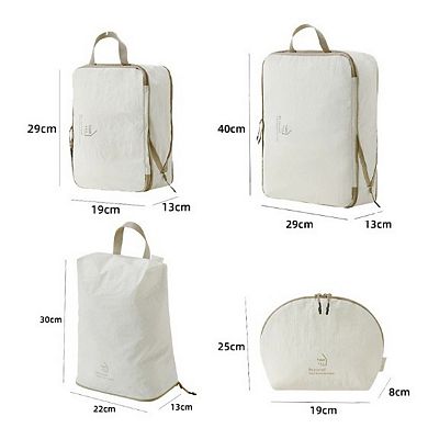 4-Piece Travel Packing Cube Set with Handles and Zip Closures for Organized Luggage Storage