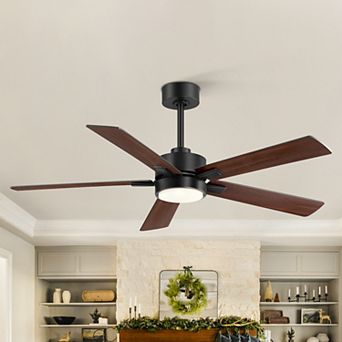 52-Inch Ceiling Fan with LED Light, Remote Control, 6-Speed DC Motor, Reversible Quiet Operation