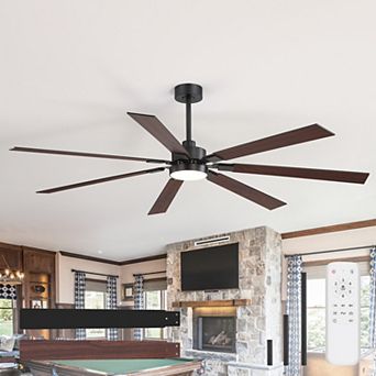 72-Inch LED Ceiling Fan with Remote, DC Motor, 7 Plywood Blades, 6 Speeds, Reversible Airflow