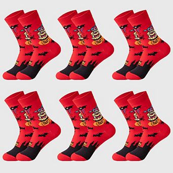 Women's 6-Pair Halloween Themed Crew Socks