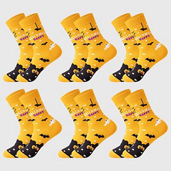 Women's 6-Pair Halloween Themed Crew Socks