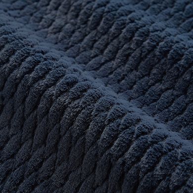 GOMYHOME Oversized 360° Swivel Barrel Accent Chair, Deep Navy Textured Fabric Club Chair