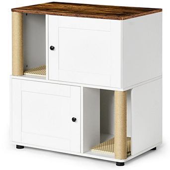 LOVMOR Double Cat Litter Box EnclouseCat Litter Box Enclosure