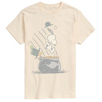 Men's Peanuts Snoopy & Woodstock Pot Of Gold Distressed Graphic Tee