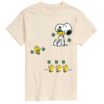 Men's Peanuts Snoopy & Woodstock Clovers Collage Graphic Tee