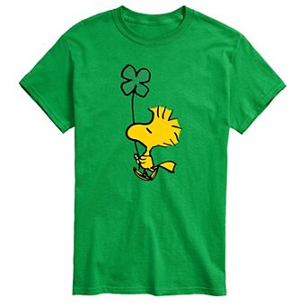 Men's Peanuts Woodstock Glitter Clover Graphic Tee