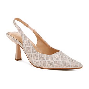 London Rag Faina Women's Pointed Toe Kitten Heel Pumps