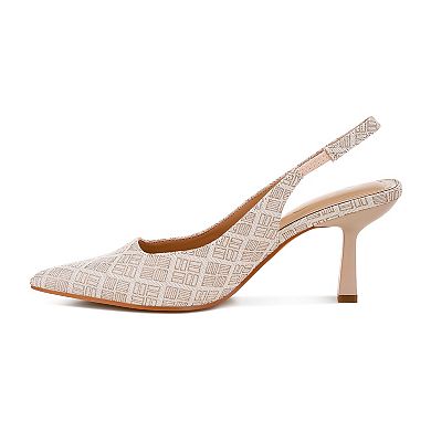 London Rag Faina Women's Pointed Toe Kitten Heel Pumps