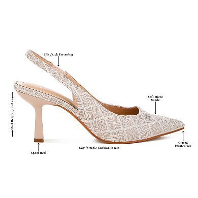 London Rag Faina Women's Pointed Toe Kitten Heel Pumps