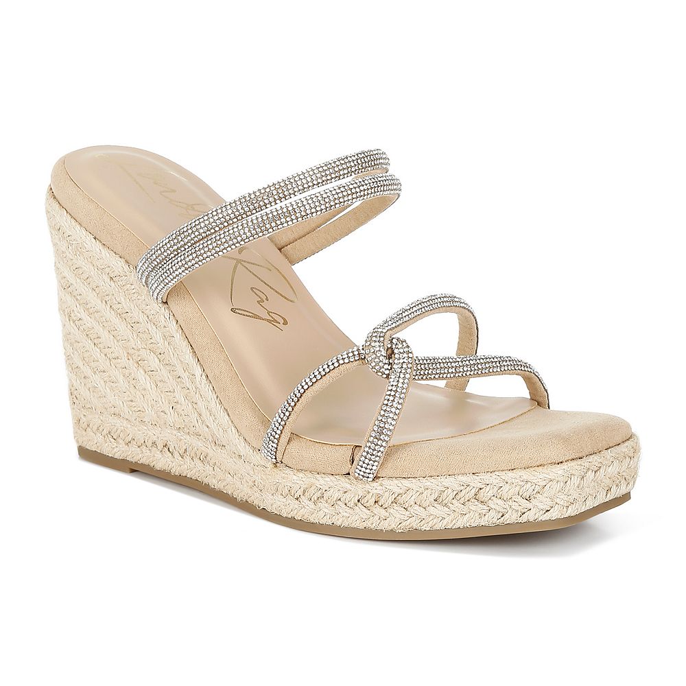 London Rag Enocha Women's Wedge Slip-On Embellished Espadrilles