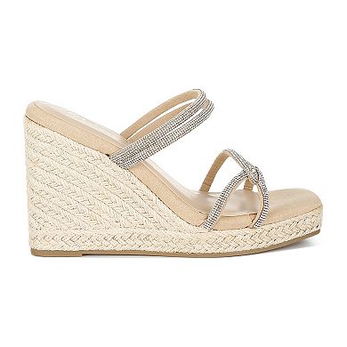 London Rag Enocha Women's Wedge Slip-On Embellished Espadrilles