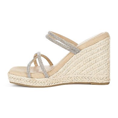 London Rag Enocha Women's Wedge Slip-On Embellished Espadrilles