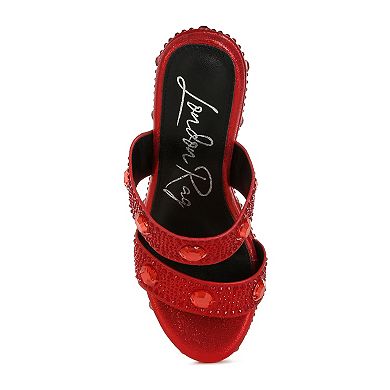 London Rag Iki Diki Women's Rhinestone Wedge Sandals