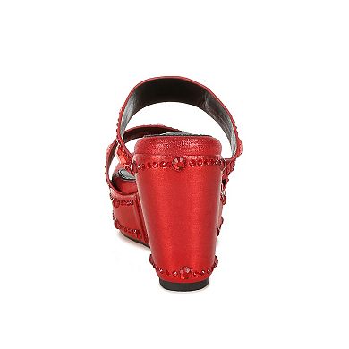 London Rag Iki Diki Women's Rhinestone Wedge Sandals