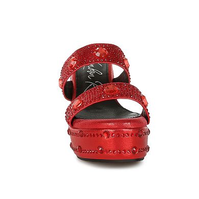 London Rag Iki Diki Women's Rhinestone Wedge Sandals