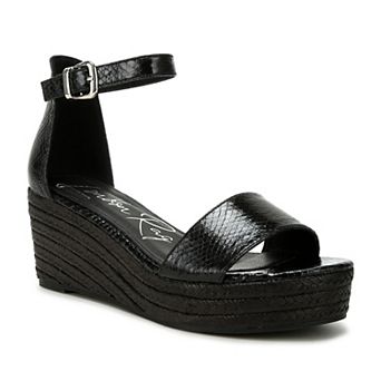 London Rag Utah Women's Faux Leather Snake Wedge Espadrille