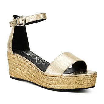 London Rag Utah Women's Faux Leather Snake Wedge Espadrille