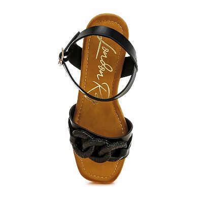 London Rag Emelda Women's Wedge Sandals With Chain Link Detail
