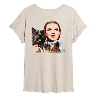 Juniors' The Wizard Of Oz Dorothy & Toto Oversized Tee