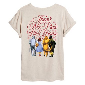 Juniors' The Wizard Of Oz There's No Place Like Home Oversized Tee