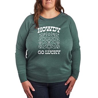 Plus Size Howdy Go Lucky French Terry Long Sleeve Tee