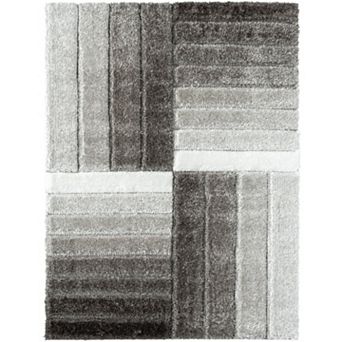 Luxe Weavers Lantanas Shag Geometric Area Rug, Modern, Stain Resistant, Plush Indoor Rug