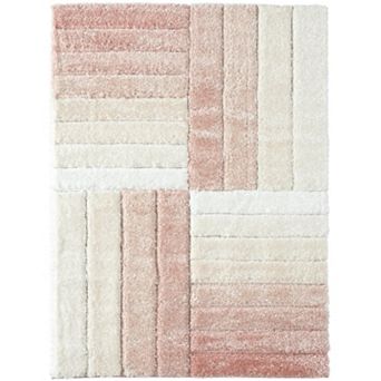 Luxe Weavers Lantanas Shag Geometric Area Rug, Modern, Stain Resistant, Plush Indoor Rug