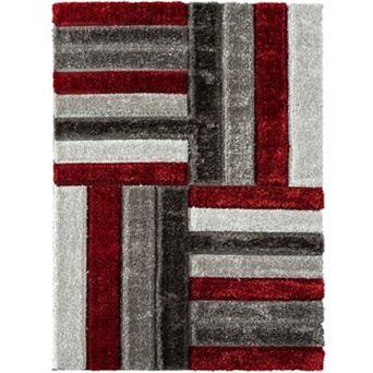 Luxe Weavers Lantanas Shag Geometric Area Rug, Modern, Stain Resistant, Plush Indoor Rug